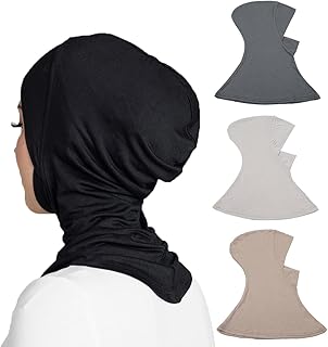 4 Pieces Muslim Inner Hijab Cap for Women Turban Underscarf Undercap Bonnet Islamic Jersey Tube Caps