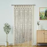 Transcosy Macrame Curtain Boho Doorway Curtains,Handmade String Backdrop Panel Hippie Door Hanging Wedding Decor Arch Curtain Room Divider Bohemian Wall Cover Window Bedroom Doors (Diamond)