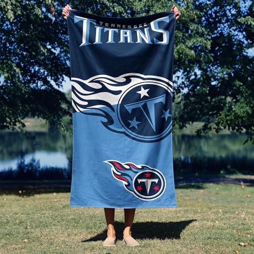 Image of Northwest NFL Tennessee Titans Microfiber Beach Towel, 30 x 60 Inches - Quick Dry, Sand Resistant, Lightweight, Highly Absorbent, Incisor Design