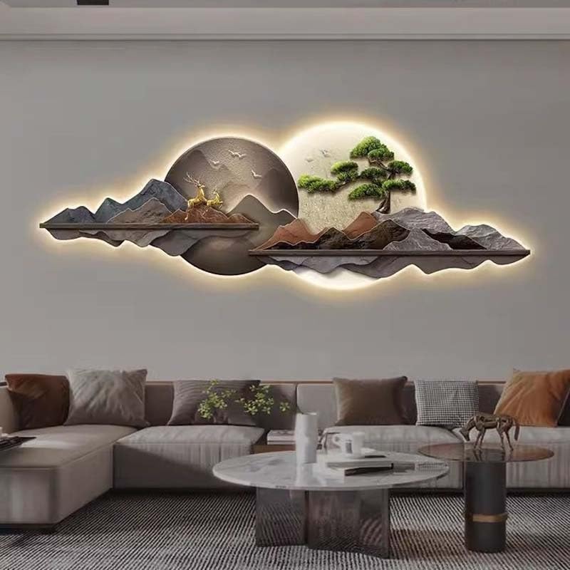 Decoración de pared 3D con luz LED para sala de estar moderna, lámpara decorativa para entrada y pasillo