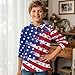 HUIACONG American Flag Kids Golf Shirts for 13-14 Years Boys Star Undershirts for Preschool Girls Stripe Sweatshirts for Children Patriotic Tops for Party
