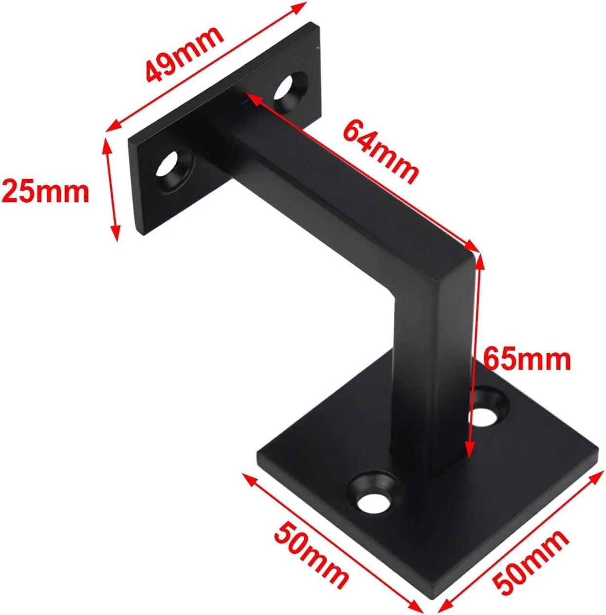 2Pcs Handrail Bracket Square Bracket Holder for Stairs Adjustable for Bathroom Wall Storage for Support