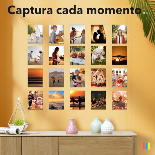 Liene Zink Fotopapier 2x3’’(50 Stück), kompatibel mit Liene Pearl K100 Mini Fotodrucker, 50x76mm Premium Fotopapier mit Selbstklebender Rückseite, Sofortbildfilm