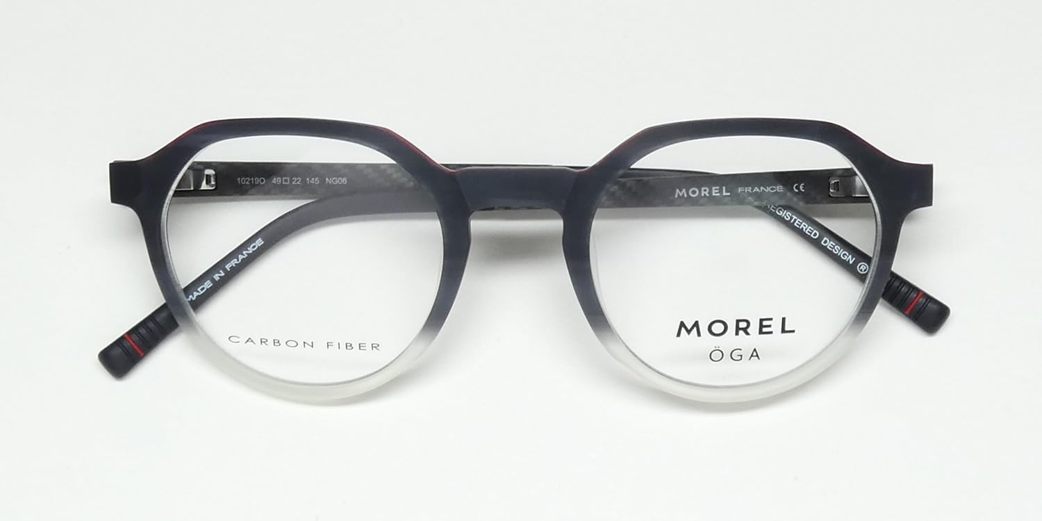 MOREL Oga 10219o Eyeglass Frame/Glasses Carbon Fiber Ultra Durable & Lightweight Materials French Designer