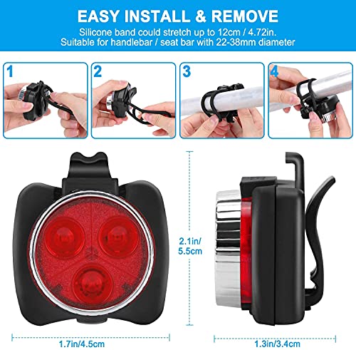 Luces de bicicleta recargables USB XMING impermeables para ciclismo de ruta 4