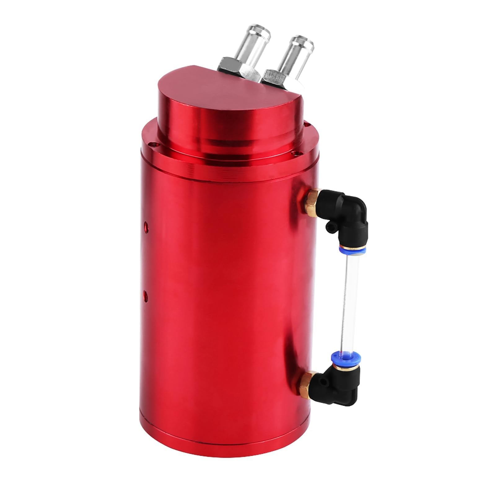 Réservoir de collecte d'huile en aluminium universel pour voiture avec raccords de tuyau de 10 et 15 mm