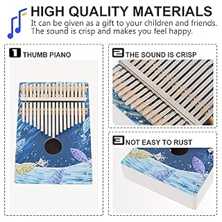 BIENKA 1 Set Kalimba Thumb Piano Finger Piano Kalimba avec Sac Tune Hammer for Enfants Adultes débutants Piano - Les Beatles, Paul McCartney, John Lennon, RIngo Starr, George Harrison BIENKA 1 Set Kalimba Thumb Piano Finger Piano Kalimba avec Sac Tune Hammer for Enfants Adultes débutants Piano – Image 6
