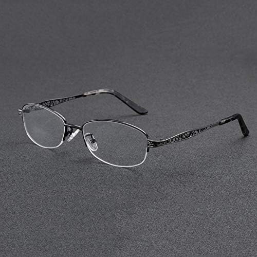 RXBFD Half Rim Metal Photochromic Progressive multifocal Womens Reading Glasses,Classic Vintage Oval Ultra-Light Readers