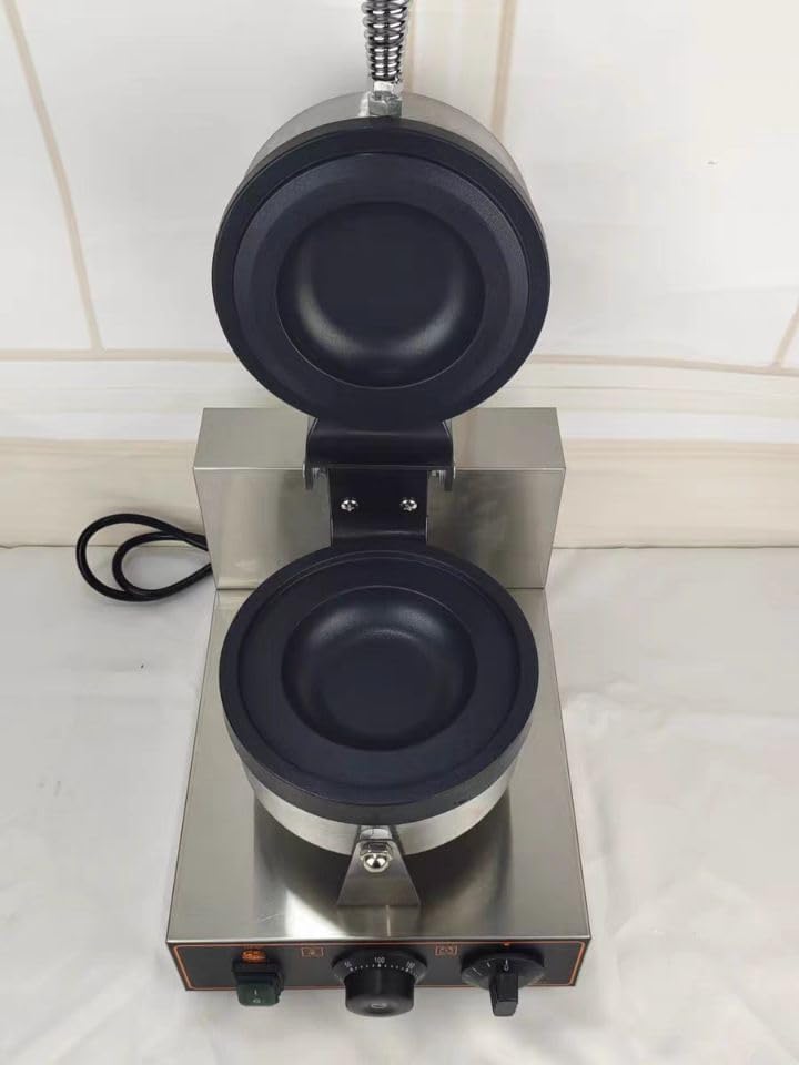 Electric Waffle Ice Cream Maker - UFO Burger & Gelato Panini Press Machine, Non-Rotating Sandwich Maker for Delicious Treats and Desserts at Home