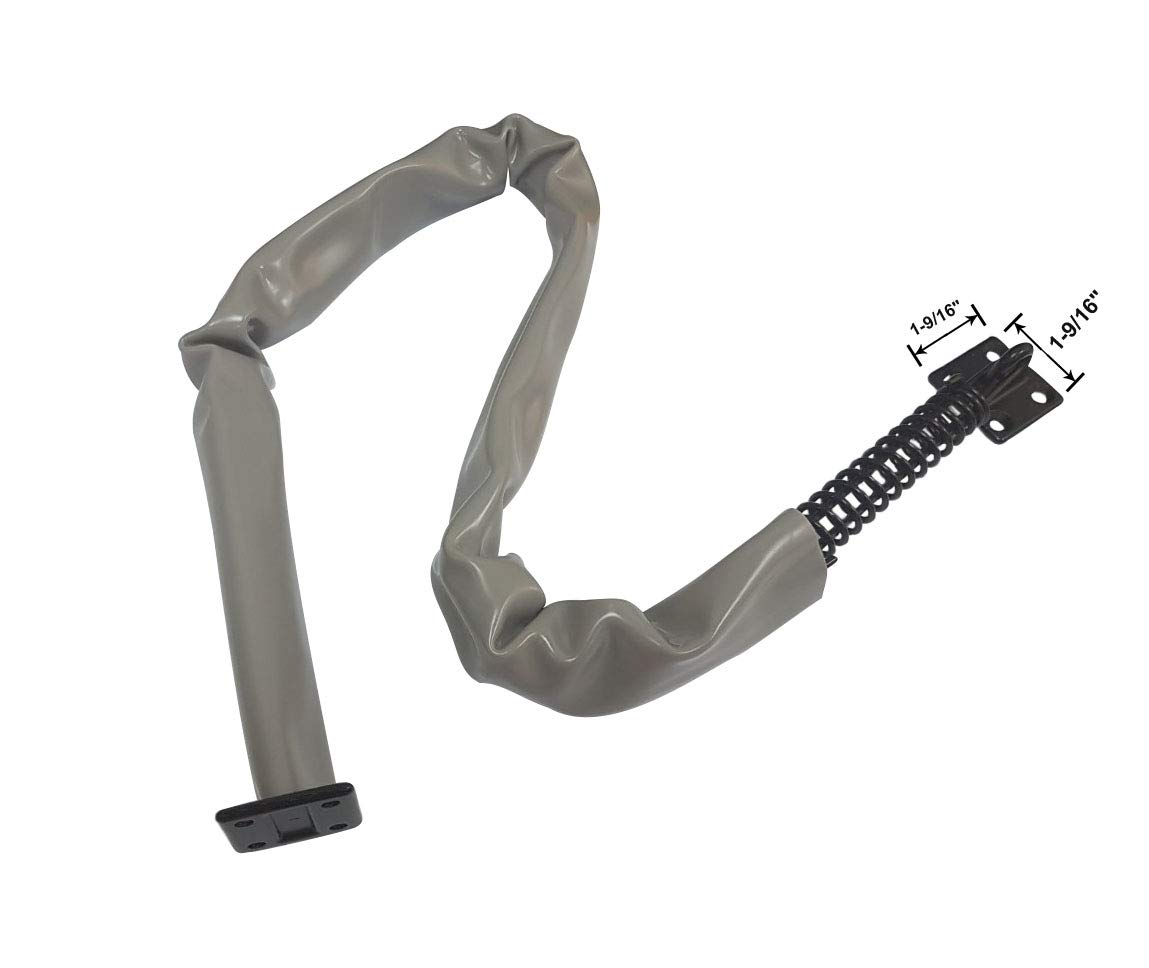 QCAA Chec de chaîne de porte extra lourde, 81,3 cm de long, support en zinc moulé sous pression, noir mat, crochet en acier, tube en plastique, 1 pièce, fabriqué à Taiwan