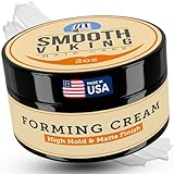 Smooth Viking Forming Cream - High Hold Styling Cream for Matte Finish, Men's Hair Products, Hair Paste for Short, Curly and Long Hair, Made in USA, 2oz