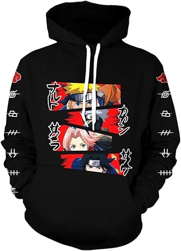 Unisex Anime Hoodie Pullover Hoodies Sweatshirt with Pockets for Men and Women