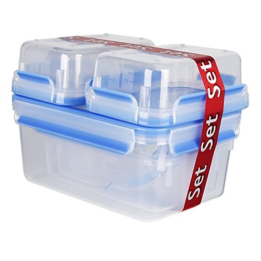 Emsa 515562 Clip & Stäng matlagringsbehållare | 7-delad uppsättning | 0,15 0,2 0,55 0,55 med insatser 1,00 2,20 L | -40 till 100 grader | Plast | 100% tät | Speciell färskhet tätning