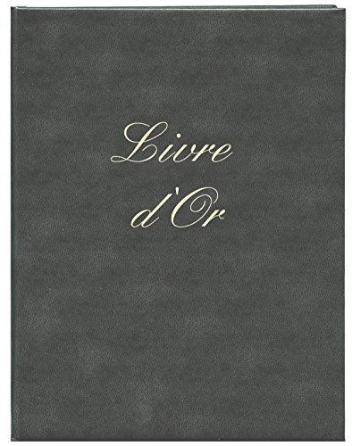 Livre d'or grand format noir cuir anti-bavure pour écriture
