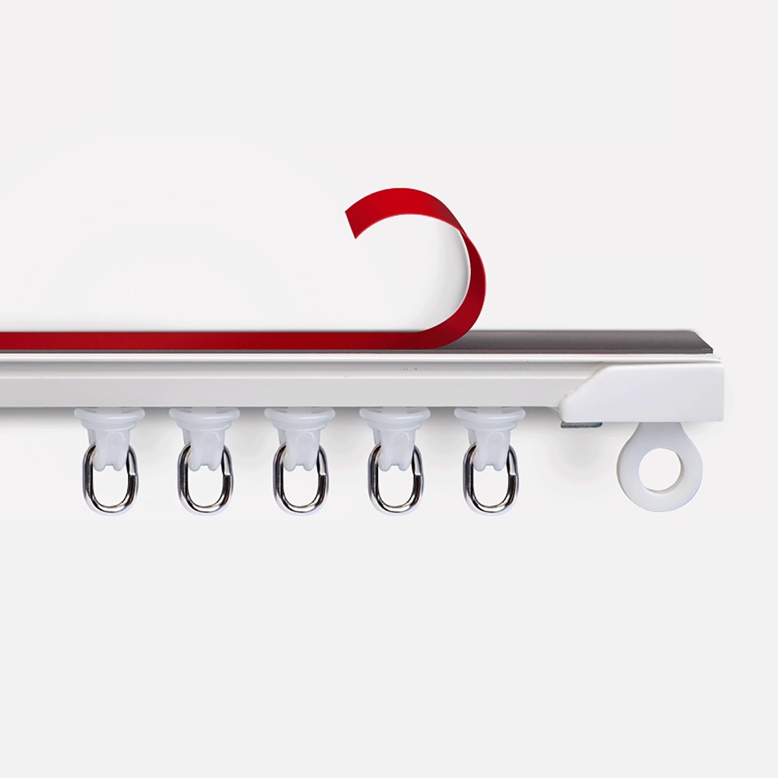 White Ultra-Thin Ceiling Curtain Tracks Aluminum Single Curtain Track Ceiling Mounted Rail Room Divider For Living Room/Bedroom(,3.8M(12.5Ft))