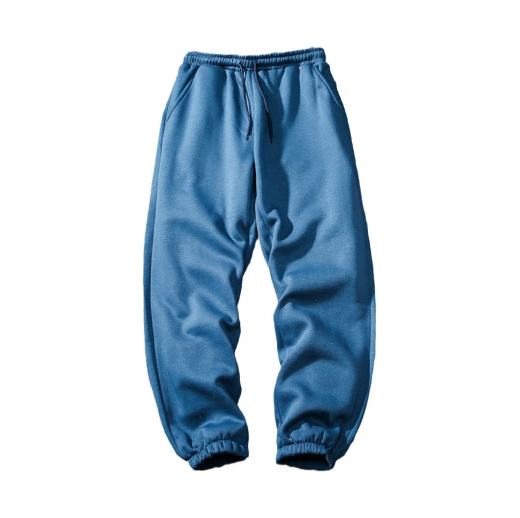 Pantalon d'hiver épais solide contre le froid décontracté chic bleu