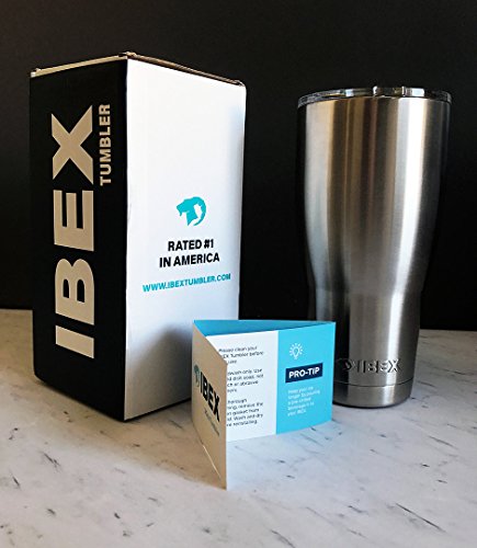 Ibex Stainless Steel 30Oz Tumbler - Manufactured With Copper Lined Vacuum Insulation To Keep Drinks Consistently Colder Than Any Other Tumbler (30Oz, Silver) #TOP5