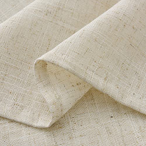 Valea Home Linen Kitchen Curtains 36 Inch Length Rustic Farmhouse Crude Short Cafe Curtains Rod Pocket Tiers for Small Window Bathroom Basement, Natural, 2 Panels by Valea Home - Image 4