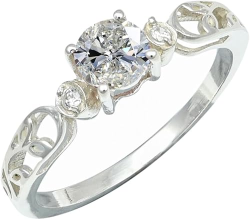 SILVERNROCK Moissanite Gemstone Silver plated Meditation Ring Men & Women All Si