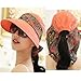 Fashion Multifunctional UPF 50+ UV Sun Protection Breathable Face Neck Flip Folding Sun Hat for Women (US, Alpha, One Size, Red)