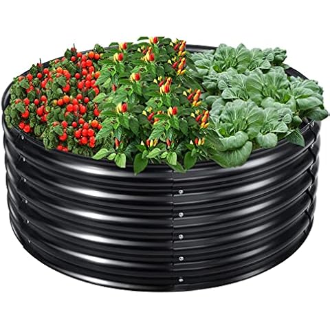 EDOSTORY 17" Tall, 42" Round Metal Raised Bed Cover