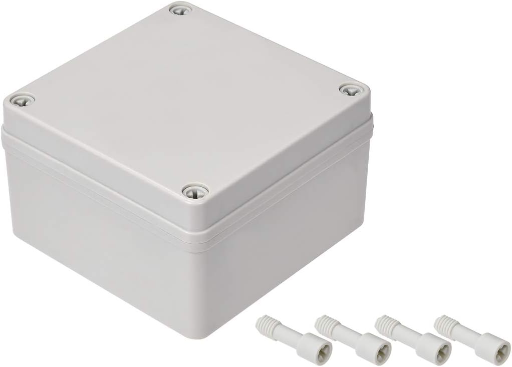 uxcell 125mmx125mmx75mm Dustproof IP65 Junction Box DIY Case Enclosure Gray