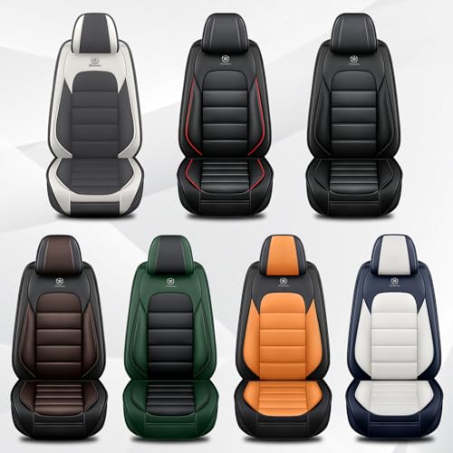 Image of Car Seat Cover Fit for Nissan 370Z 2009-2021,Compatible Airbag Non-Slip Waterproof Seat Covers, Car Seat Protector Premium Interior (Standard 2 Seats,Gray White)