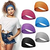 6 Packs Headbands for Women, Veyocriki Headband for Women Yoga Workout Non-Slip Stretchy Wide Hair...