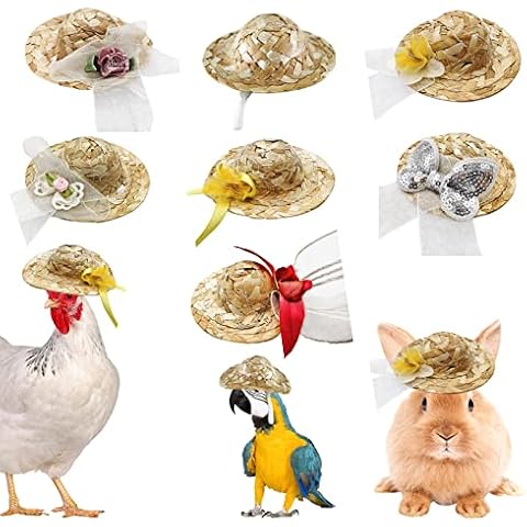 Sombrero de pollo para mascotas pequeñas con correa elástica ajustable Cover