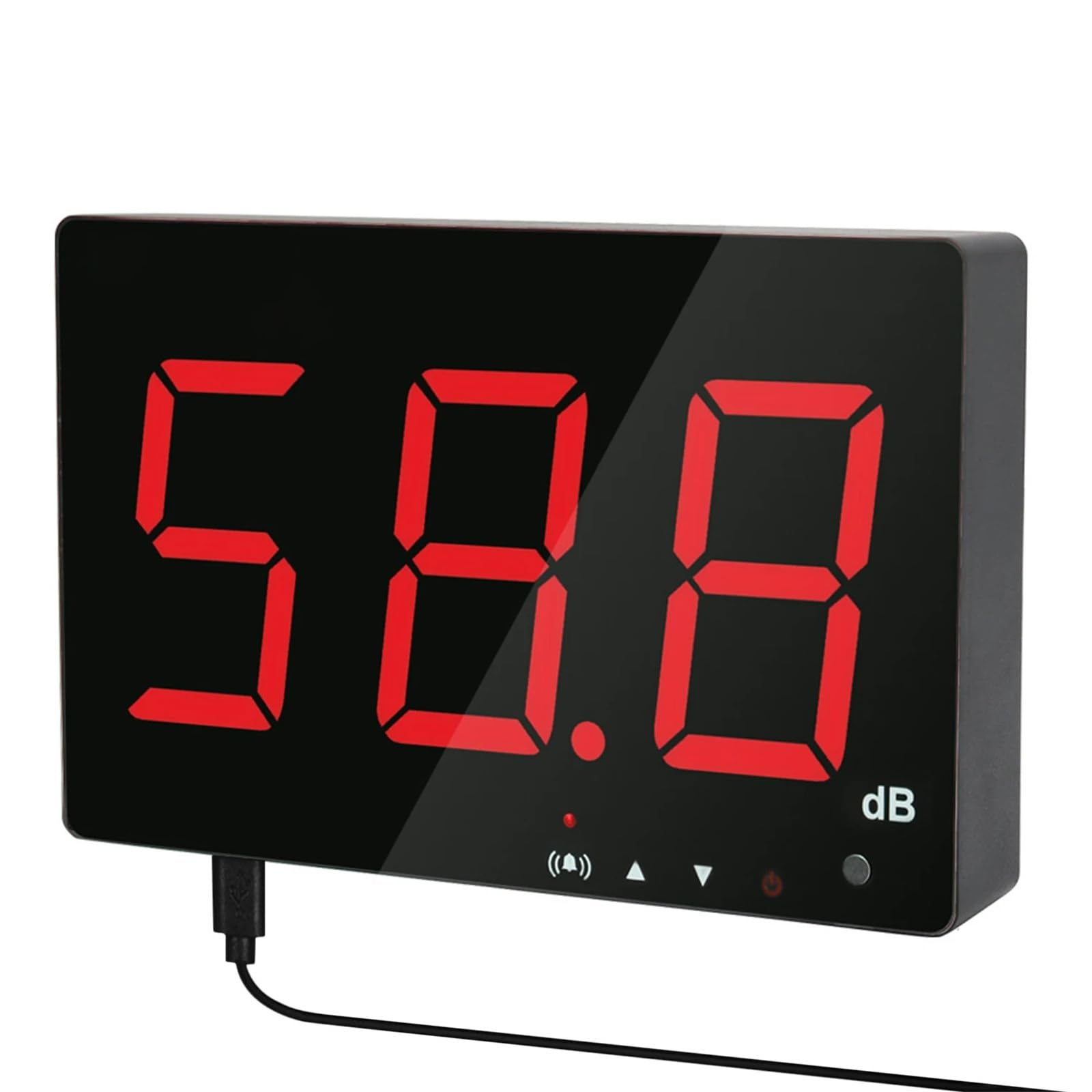 Fonometro, Misuratore di decibel digitale - livello rumore da parete (30-130 dB) con allarme e ampio display LCD rosso for casa fabbrica
