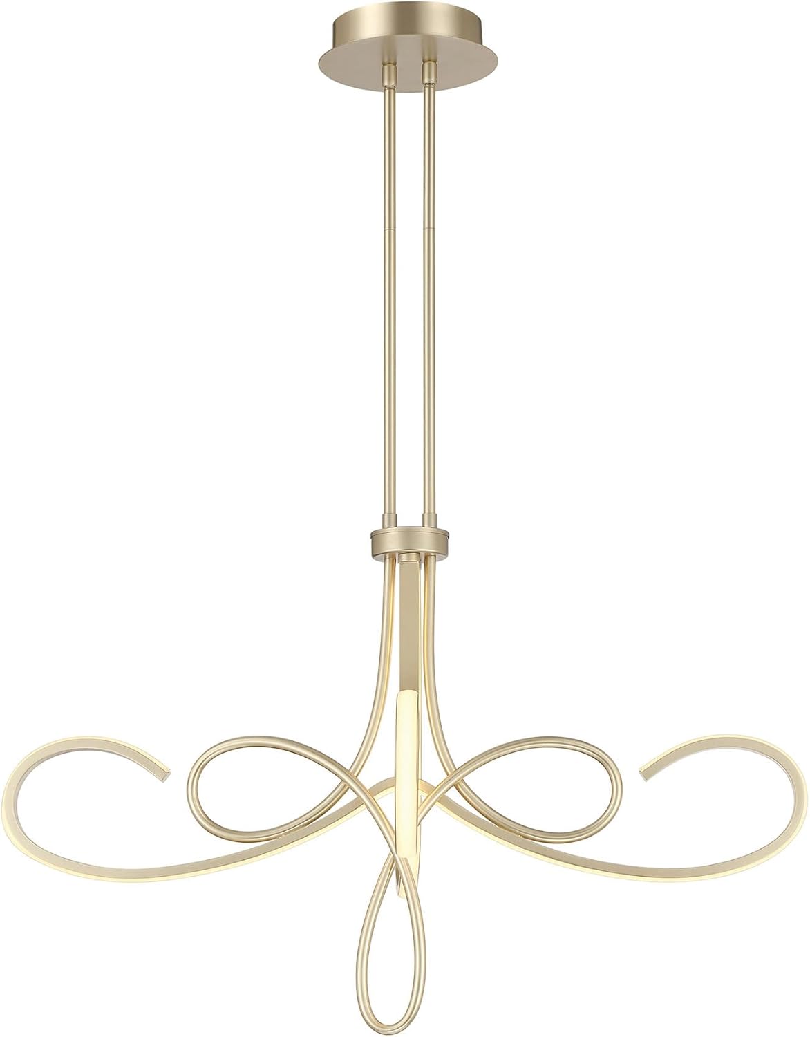 GEORGE KOVACS P5436-697-L Astor LED Chandelier, 1-Light, 24 Total Watts, 21-in H x 32-in W, Soft Gold