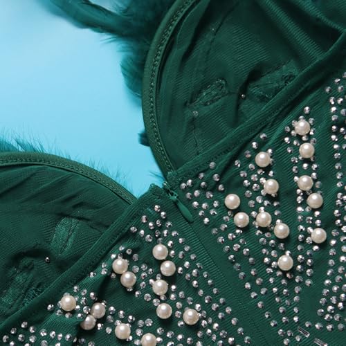 Image of PORRCEY Women's Sexy Rhinestone Mesh See Through Party Night Prom Dress