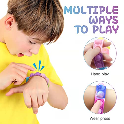26Pcs Pop Bracelet Bubble Fidget Toys Pack Adjustable Silicone Bracelet Pop Toy, Pop Squeeze Toys Stress Relief Hand Finger Pop Toys Christmas Gift Party Favor Student Gift For Kids Adults #TOP5