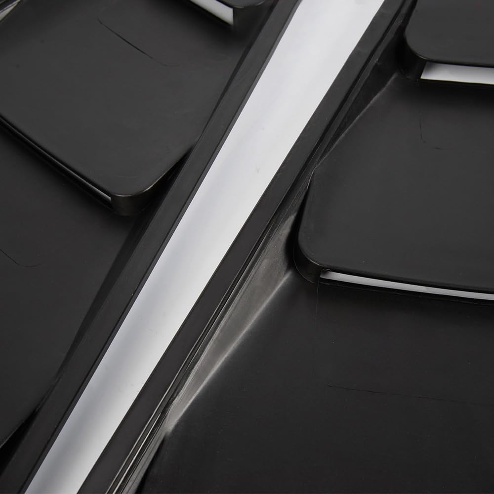 GRAND ORANGE 1/4 Quarter Side Window Louvers Scoop Cover Vent Trim Pair Compatible with Ford Mustang Base 2005-2014 (Non Convertible Models) Left and Right Black