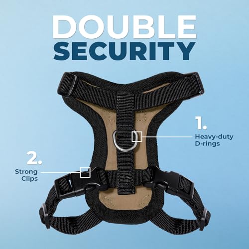 Image of Voyager Escape-Proof Step-in Lock Cat Harness & 5ft Neoprene-Handle Leash Set All-Weather Mesh with Reflective Stitching for Small to Large Cats by Best Pet Supplies, Army /Black Trim, XXS