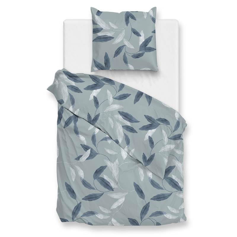Housse de couette flanelle Zo!Home Astrid 140x200 cm, parure de lit respirante anti-frissons bleue
