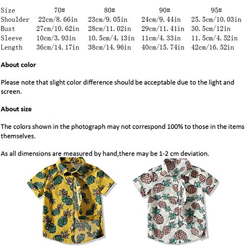 Toddler Baby Boys Button Down Shirts Hawaiian Cartoon Print Slim-Fit Short Sleeve Cool Dress Shirt Cute Top for Kids3