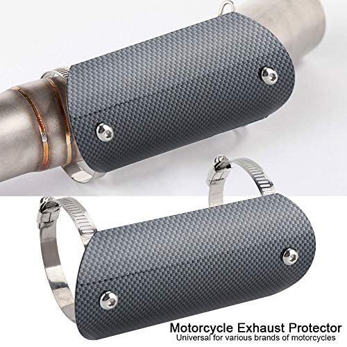 Qiilu Universal Motorcycle Exhaust Heat Shield Cover Middle Pipe Protector Heel Exhaust Guard Kit Heat Insulation Cover With Stainless Steel Clamps(#4) #TOP1