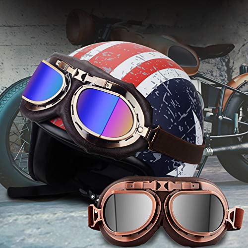 Image of Peicees Vintage Helmet Goggles Motorcycle Goggles Bike Motorcross Pilot Goggle
