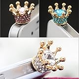 3pcs Dust Caps for Phone, Rhinestone Crown Earphone Jack Accessories Dust Plug Lovely Decor for Iphone 6s 6 Ipad Samsung Galaxy s7 s6 note5 Other Cellphone 3.5mm Ear Jack