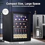 Antarctic Star Refroidisseur de vin, Réfrigérateur de boissons, 16 Bouteille autoportante Quiet Wine Cellar Front Glass Door for Home and Bar, Digital Temp Control, 1.7 Cu.Ft.