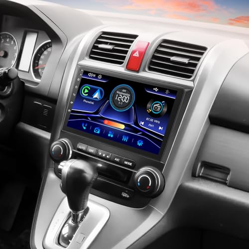 Car Radio Stereo for Honda CRV 2007 2008 2009 2010 2011 Support Wireless Carplay/Android Auto/Mirrorlink 9 Inch QLED Touchscreen with Bluetooth FM Radio