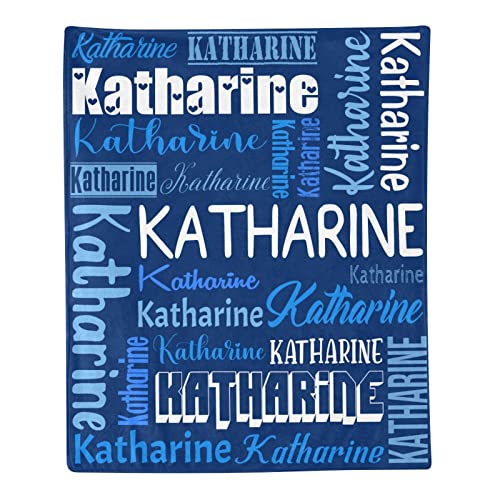 Personalized Blanket for Kids Adults Personalized Name Blanket Custom Blanket with Name Personalized Gifts for Christmas Birthday Valentines Day Mothers Fathers Day (Dark Blue, 40"x50")