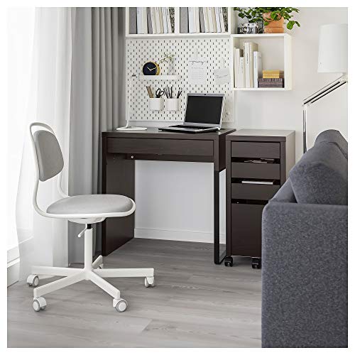 Bureau MICKE noir-marron : la solution gain de place pour studio et chambre - 3