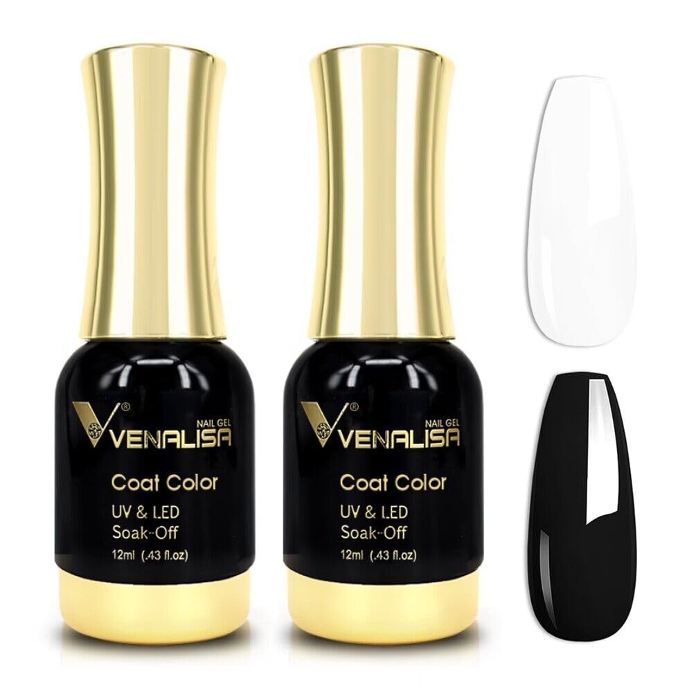 120Pcs 2Pcs Black White Gel Nail Polish Set