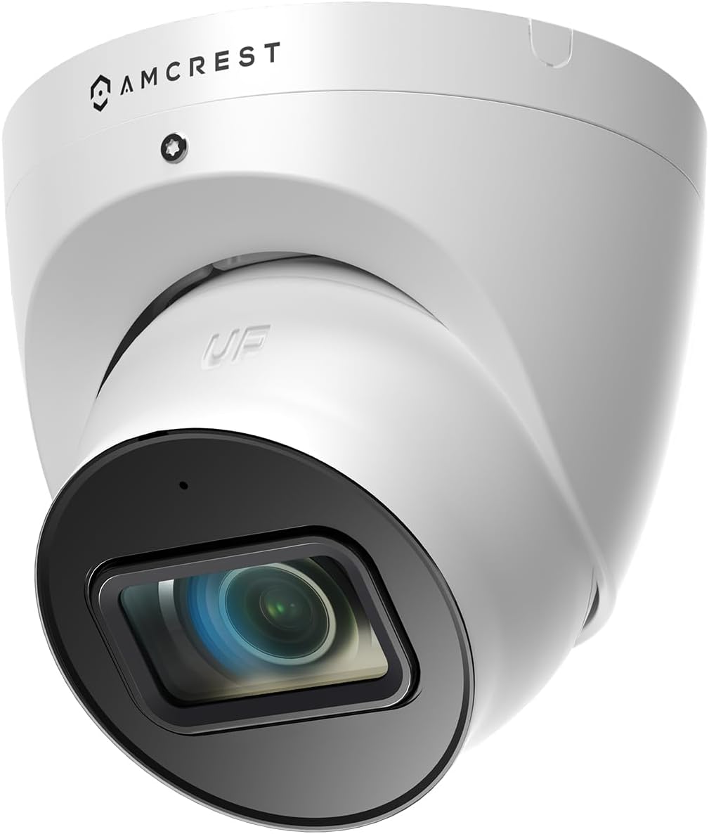 Analog 4K Outdoor Security Camera, Turret 8MP @15fps CCTV-Coax-BNC, 65ft Night Vision, 125° Angle, Built-in Mic, White (AMC4KDM28-W-V3), (Not an IP Camera) DVR Required, Not Included