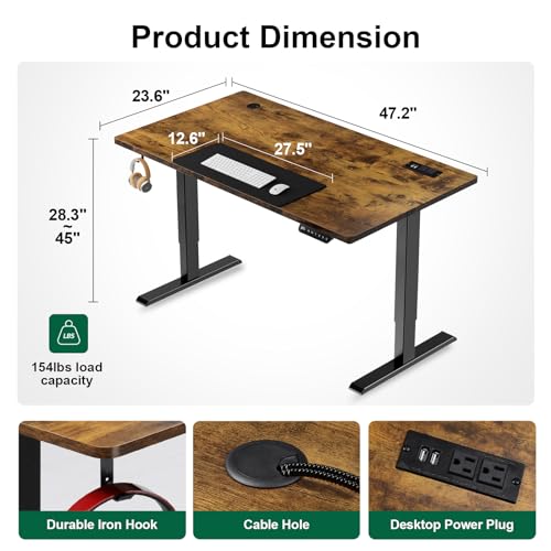 Image of COMHOMA Small Standing Desk Adjustable Height & Tiltable Tabletop, Mobile Stand Up Desk for Laptop, Portable Computer Table for Home Office Work and Walking Pad Treadmill, Height 30.7 inch-46.4 inch, Tan