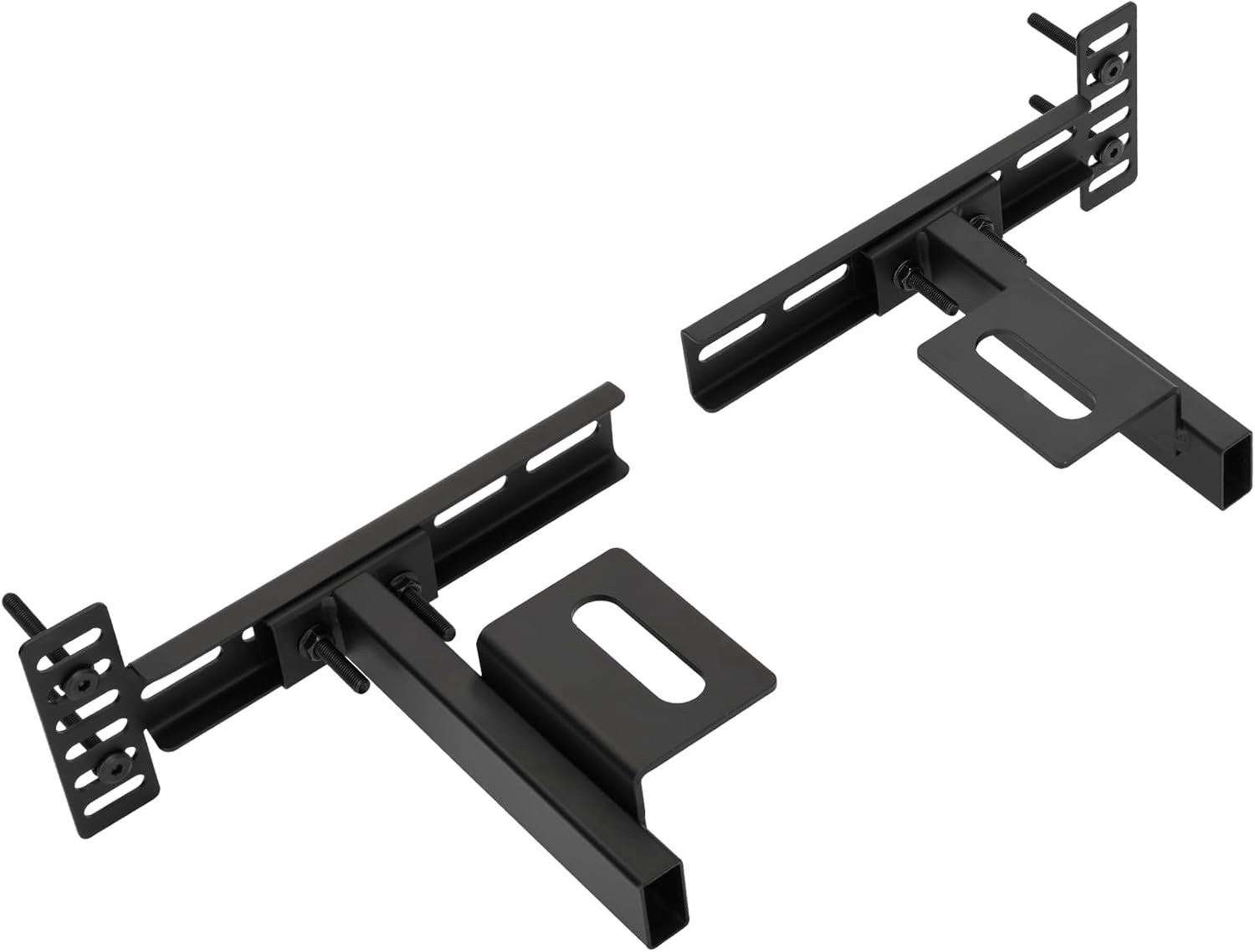 Thickened Headboard Brackets For Metal Bed Frame, Suitable For Double Bed, Standard Beds, Queen Beds, And King Bed, Adjustable Headboard Brackets With Footboard Extension Kit, Matte Black , 2 PCS