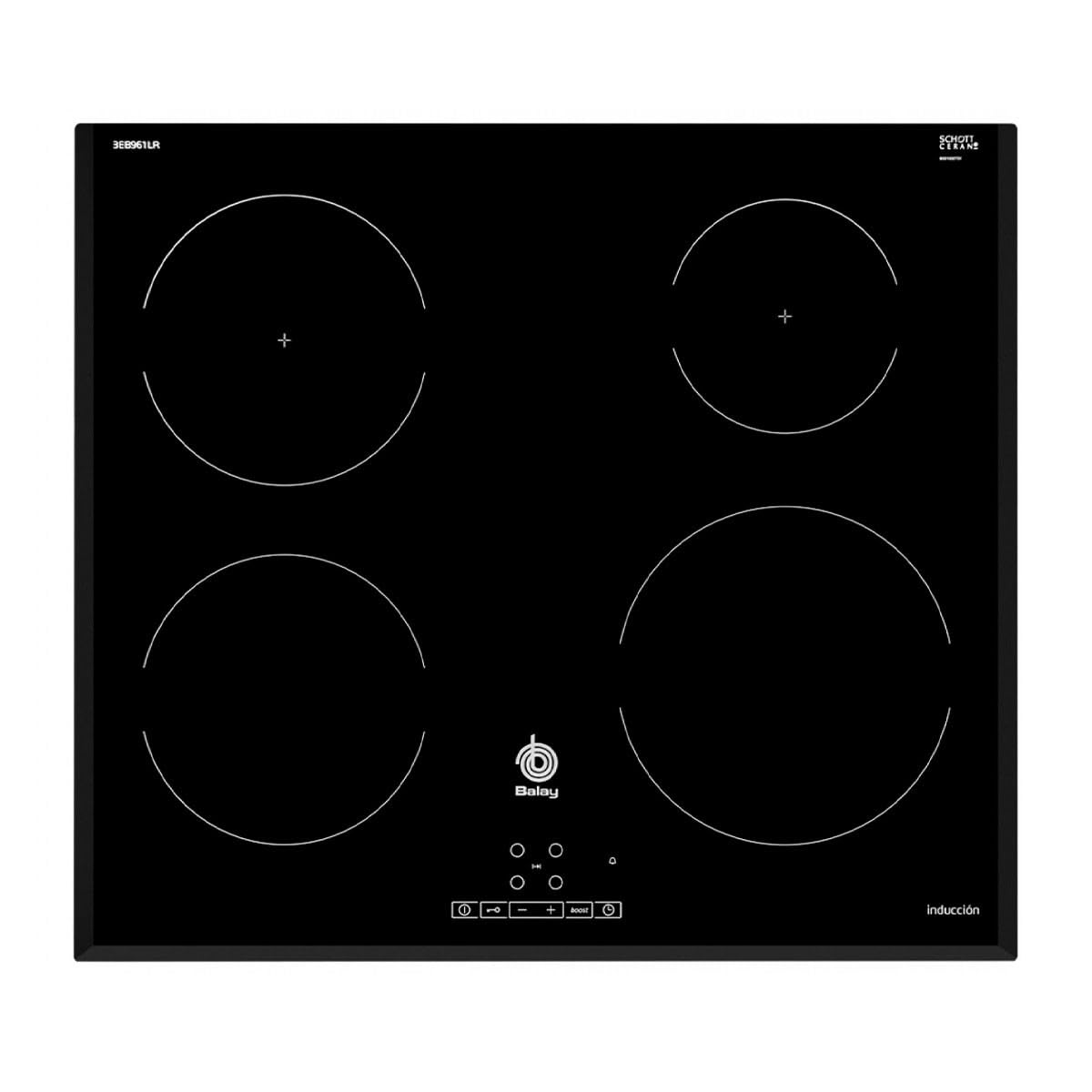 Balay 3eb961lr Placa Negro Integrado 59 Cm Con Placa De Inducción 4 Zona(s)