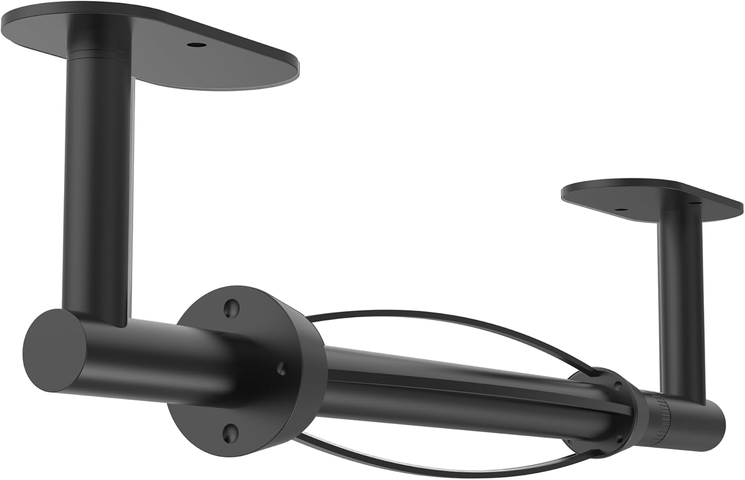 Paper Towel Holder Under Cabinet, Self Adhesive or Wall Mount for Kitchen Bathroom, Stainless Steel Paper Towel Holders with Damping Effect, Single Hand Operable (Matte Black)